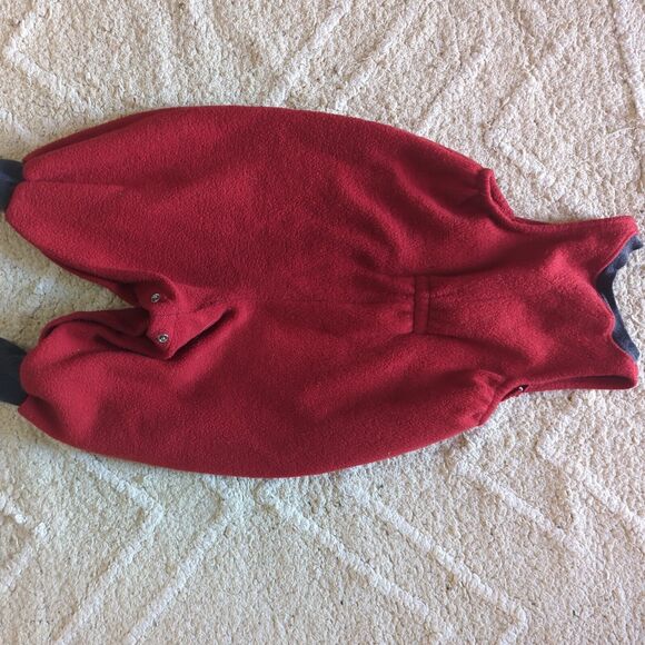 Vintage Baby B'gosh 18 Month Red Fleece Polar Bear Jump Suit Unique Unisex XMAS - Picture 6 of 7